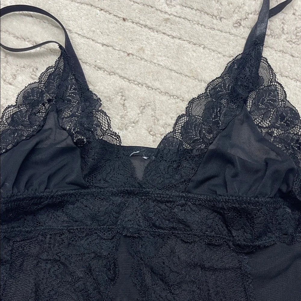 Black Lace Bodysuit Sexy Lingerie Size Small - Picture 2 of 4
